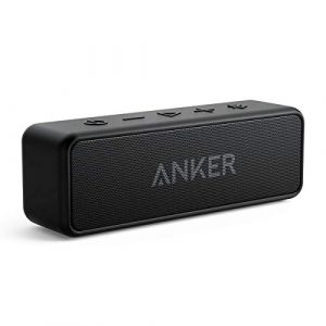 Anker Enceinte Bluetooth Portable, SoundCore 2 Haut Parleur sans fil avec basses puissantes, autonomie de 24 heures, porté de 20 m, étanche waterproof IPX7 et microphone intégré - Noir (AnkerDirect FR, neuf)