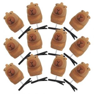 Capybara Pince à cheveux – Pince à cheveux Capybara | Ornements de coiffure avec motifs printaniers | Lot de 12 pinces à cheveux en forme d'animal de dessin animé | Barrettes élégantes et sécurisées (qifeo, neuf)