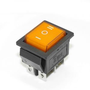 CABLEPELADO Interrupteur à bascule 3 positions, interrupteur 6 voies, interrupteur 6 broches, interrupteur à 6 bornes, interrupteur ON/OFF/ON DPDT, 16 A 250 VAC | 20 A 125 VAC, lumière orange (CABLEPELADO, neuf)