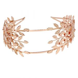 DEARMAMY 1 Pièce Bandeau Baroque Accessoires De Cheveux De Mariage Mariées or De Mariée Feuille Style Modèle Petit Groupe De Cheveux De Mariage Caches Alliage Golden (Liiane, neuf)