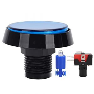 Boutons D'arcade, Bouton-Poussoir de Jeu 60mm Grand Bouton-Poussoir LED Rond de 2,4 Pouces avec Micro-Interrupteur, Bouton-Poussoir Lumineux &agrave; LED 12V pour Console de Jeux Vid&eacute;o (Sharainny, neuf)