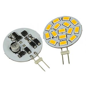 LEDLUX G4 ampoules LED 12V 24V 3.5W 350 Lumen 15 SMD 5630 10V-30V (2 PCS, Blanc Chaud 3000K) (A2ZWORLD-FR, neuf)