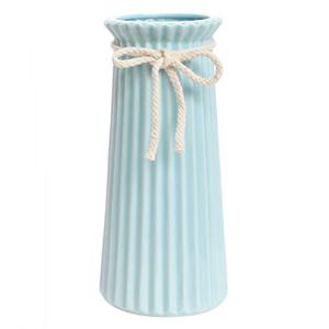 Hauteur 24 cm Vase Conique en Céramique Bleu pour Pampas, Grand Moderne Haut Vase Decoratif pour Centre de Table Deco (Juzai, neuf)