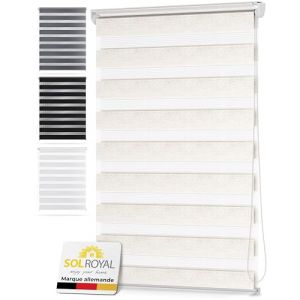 Sol Royal Store Enrouleur Double DL2 &ndash; Stores Jour Nuit sans Percage 70x150 cm &ndash; Occultant sans Percage Stores int&eacute;rieures &ndash; Protection Solaire visuelle Fenetre sans Percage Nature (Brandvin, neuf)