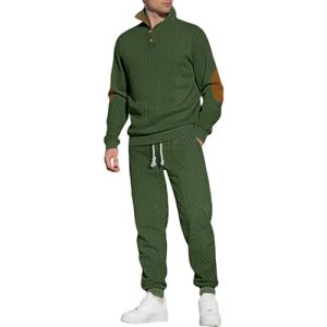 MEDUOLA Surv&ecirc;tement Homme Ensemble Jogging Col Montant Sweatshirts et Sport Pantalon Ensemble 2 Pi&egrave;ces Chaud et Confortable Automne Hiver Surv&ecirc;tements (XL,Vert militaire) (MINIDORA SPORTS, neuf)