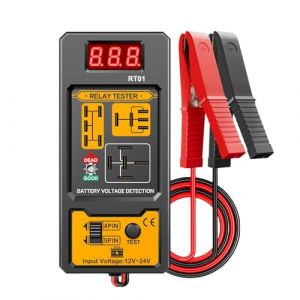 Testeur De Batterie Automobile 12V/24V Professionnel - Diagnostic Relais 4/5 Broches - Voiture, Camion, Moto, Bateau - ABS, C&acirc;bles 42cm - Outil Diagnostic M&eacute;canique (vandiry, neuf)