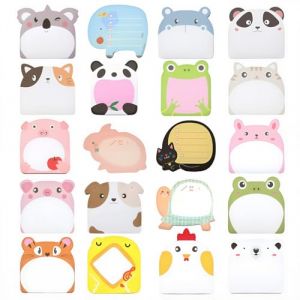 Mini Notes Autocollantes Mignon 600 Pi&egrave;ces, Post It Rigolo Petits Blocs-notes Autocollants en Forme d'Animaux 20 Pads, Papeterie Kawaii pour Messages Et M&eacute;mos (Eleutherian Mei, neuf)