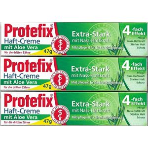 Protefix Extra Strong Denture Fixing Cream Aloe Vera 3x 47g (I2Ashop, neuf)