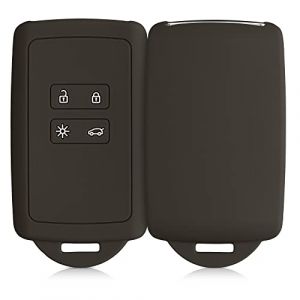 kwmobile Accessoire clé de Voiture Compatible avec Renault Smart Key 4-Bouton (Keyless Go Uniquement) - Coque en Silicone Souple avec Embout Porte-Clé - Vert Olive (SX-Commerce, neuf)