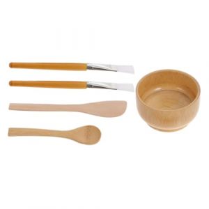 Zerodeko Set de Bols Bois Naturel pour Masque Facial DIY avec Pinceaux et Spatule Coupelle Soin Esth&eacute;tique pour Cr&eacute;ation Masque Beaut&eacute; &agrave; Domicile (Joseph Xu, neuf)