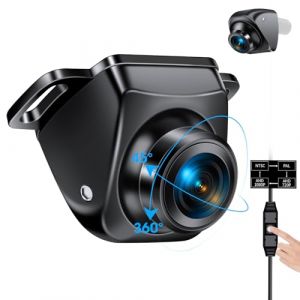 Caméra de Recul【3 Méthodes de Montage】 360° Rotative Camera de Recul Voiture Soutien AHD 1080P/720P/NTSC/PAL Modes Caméra de Vue Frontale/Recul Universelle DC 12V-24V pour Caravane Camping Car (YDtech, neuf)