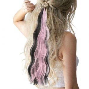 Extension de queue de cheval tress&eacute;e, queue de cheval tress&eacute;e color&eacute;e, extension de queue de cheval, queue de cheval &eacute;lastique, perruque longue tresse, extension de queue de cheval synth&eacute;tique, (PinHMG, neuf)