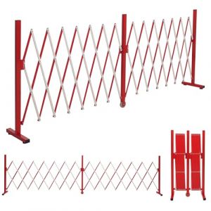 Barrière en Aluminium HWC-B34 Extensible 103x53-411cm Rouge-Blanc (heute-wohnen, neuf)