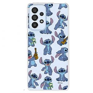 Coque Samsung Galaxy A33 5G Officielle Lilo & Stitch Stitch Patron Transparente pour prot&eacute;ger Votre t&eacute;l&eacute;phone Portable Coque Samsung Galaxy en Silicone Souple avec Licence Officielle Disney (La Casa de Las Carcasas, neuf)