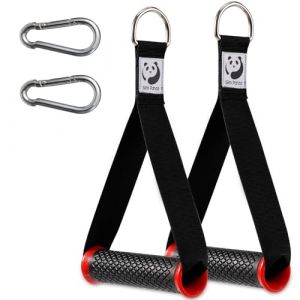 Slim Panda Poignée de Résistance, 2 Pièces Poignet de Tirage en Nylon Solide pour Fitness, Pull up Handle en D sans Couture pour l'exercice de Fitness Gym Pilates Yoga Crossover Triceps, Rouge Pro (Slim Panda Sports, neuf)