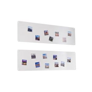 STALFORM 2x Léger Metal Tableau Magnétique Mural Blanc 62,5x20 cm, Plaque Aimanté, Acier Inoxydable, Cuisine, Bureau, Chambre D'enfant, pour Lettres Magnétiques, Chiffres, Notes, Photos (stalform, neuf)