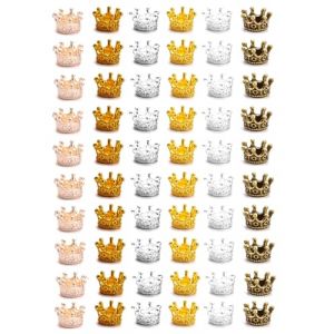 TOZBLEU Mini Couronne Metal - 60 pcs 6 Couleurs Mini Charme Couronne Petite Couronne Deco en Alliage Mini Pendentif Couronne Vintage pour DIY Breloques D&eacute;coration Artisanat(10 * 6mm) (lilidan, neuf)