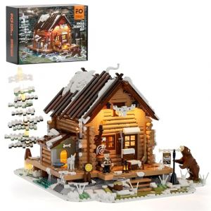 Funwhole Kit de construction de cabane de chasse - Modèle rétro de maison en bois de 2036 pièces, convient aux adultes et aux adolescents, thème de chasse d'hiver, avec design détaillé (Funwhole Official Store, neuf)