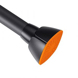 Lolypot Tringle télescopique sans perçage, ne rouille jamais, réglable, pour vêtements, rideau de douche, rideau à pince, extensible, à ressort, 79-114 cm, Orange (CC KOLE, neuf)