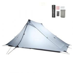 3FULGEAR Lanshan 2 Pro Tente de Camping ultral&eacute;g&egrave;re pour 2 Personnes, Tente Professionnelle 3/4 Saisons sans tiges en Nylon argent&eacute; 20D pour Le Camping, la randonn&eacute;e (Grey 2 Pro, 4 Season) (Boutique tactical clothing, neuf)