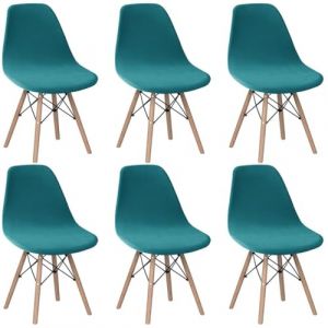 Housse de Chaise Scandinave en Velours Lot de 2 Housses de Chaise de Salle &agrave; Manger Extensibles Couverture Protection Chaises Scandinaves Lavable pour Cuisine Maison H&ocirc;tel Rose(Turquoise,Lot de 6) (taiyuansuandashangmaoyouxiangongsi, neuf)