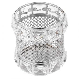 ULTECHNOVO Bo&icirc;te &agrave; Stylos de Bureau en Cristal Argent&eacute;, Pot Pinceau Maquillage 1 Pi&egrave;ce, Organisateur Cosm&eacute;tique Polyvalent pour Bureau et Maquillage, Rangement &Eacute;l&eacute;gant et Stable (Chad Bi, neuf)