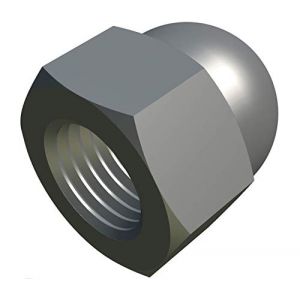 Ecrou Borgne Hexagonaux M16 Écrous de Verrouillage Dome Cap (Paquet de 5) Zingué Cache Cap esthetique pour Vis/Boulons - Capuchon de Protection Norme Certifiée DIN 1587 Ton Argente (16mm) (Keple, neuf)