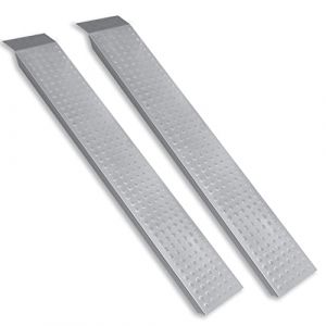 Froadp 2X Rampe de Chargement Antid&eacute;rapante Galvanis&eacute; Rampes d'acc&egrave;s de Trottoir Rail pour Voitures de Moto Quads Remorques Charge Maximale 400KG par Paire (135x23x4.5cm) Type E (CHIC Shop, neuf)