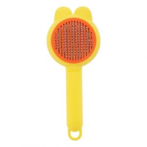 CAPASTEC Brosse Pour Animaux, Brosse De Nettoyage Pour Chats Et Chiens, Outil Toilettage Animaux Compagnie, Brosse Désépaississement Facile Massage Capillaire Intérieur Extérieur, Jaune (AQDecor, neuf)
