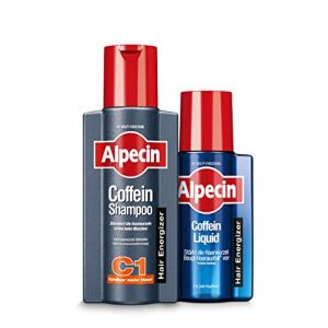 Alpecin Shampoing à la caféine C1 + liquide à la caféine Alpecin – 1 x 250 ml + 1 x 200 ml – Le kit Hair-Energizer composé d'un shampoing et d'un tonique capillaire contre la perte de cheveux (Sibashop, neuf)