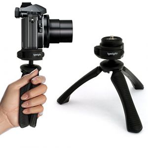 iGadgitz U4330 PT310 Mini Tr&eacute;pied de Table L&eacute;ger et Poign&eacute;e Stabilisateur pour Appareil Photo Num&eacute;rique, DSLR R&eacute;flex, Cam&eacute;ra Vid&eacute;o & Cam&eacute;scopes &ndash; Noir (INNOV8 GB Ltd, neuf)