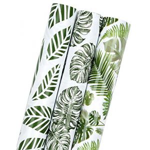 Rouleau de papier cadeau &ndash; Mini rouleau &ndash; 43,2 cm x 3,05 m par rouleau &ndash; 3 motifs floraux diff&eacute;rents (environ 3,9 m&sup2; au total) (Ruspepa, neuf)