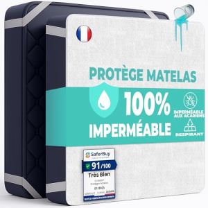 Flowen Protège Matelas 160x190 cm Lot de 2 Alèse Impermeable en Coton Housse Matelas Protection Lit Adulte et Bebe Drap Alaise pour Incontinence Anti-Acarien Pipi Lavable en Machine avec 4 Élastiques (Flowen FR, neuf)