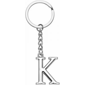 LUODAN Cadeau Femme Homme Porte-cl&eacute;s, Argent A-Z 26 lettre initiale pendentif porte-cl&eacute;s-Cadeaux S&oelig;urs Amiti&eacute; Coll&egrave;gue Papa Marraine Parrain id&eacute;es Cadeaux Meilleur Ami Anniversaire (K) (hangzhoujiaranzhuangshicailiaoyouxiangongsi, neuf)