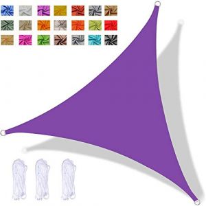 Voile D'ombrage Triangulaire, Store Pare-Soleil étanche, Protection UV, pour Jardin Extérieur Terrasse Cour, avec Corde (4x4x5.7m,Violet) (YAO YI, neuf)