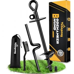 Piquet de Rotation Professionnel pour Chien jusqu'&agrave; 100 KG, Mise &agrave; Niveau Piquet pour Chien Syst&egrave;me Antirouille, Ancrage Sol Dur Chien avec Rotation &agrave; 360&deg;，Mat&eacute;riel de Camping pour Chien (Lilochi, neuf)