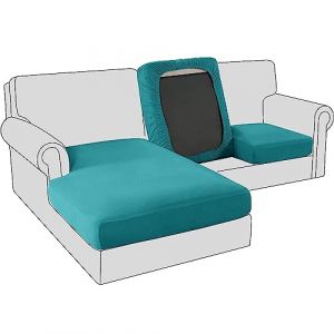 BXFUL Housses de Coussin de Siège de Canapé en Velours Extensible, Housse de Protection, Housses de Coussin de Canapé de Remplacement pour Coussin Individuel (2 Places,Bleu Turquoise) (ZIQIONG, neuf)