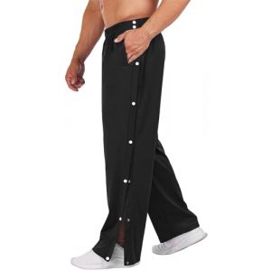 PINSPARK Pantalon de Jogging pour Homme Pantalon de Rééducation Ouverture Latérale avec Boutons-Pression Latéraux - Pantalon de Sport Postopératoire (Pinspark, neuf)