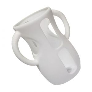Couvre-biberon En Silicone Pour Biberons Nouveau-nés, 240ml Housse En Silicone Avec Poignée - Anti-chute Et Antichoc, Légère Et Portable, Housse Isolante En Verre Pour Une Alimentation Facile (Blanc) (girenyat, neuf)