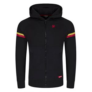 riverso RIVDanilo Veste &agrave; capuche pour homme avec fermeture &eacute;clair &agrave; capuche Veste &agrave; capuche en coton Noir Gris Bleu Rouge Vert S M L XL XXL 3XL 4XL 5XL, Black - Formula Red, XL (Jeans-direct, neuf)