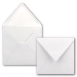 FarbenFroh de GUSTAV NEUSER 50x enveloppes carrées 16 x 16 cm en blanc brillant (blanc) - enveloppes avec doublure en soie blanche - enveloppes sans fenêtre et avec colle humide - pour cartes d'invit (GUSTAV NEUSER GmbH, neuf)