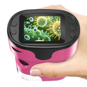 Microscope Enfant [Kit Complet] - Microscopes de Poche Numérique Écran 4K Mini Rechargeable Portable Cadeau Jouets Éducatif pour Enfants 4-12 Ans avec Carte 32Go, Coffret EVA, Lames Préparées (BEBANG, neuf)