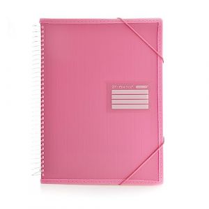 Classeur &agrave; pochettes ultra cristal avec spirale 360 et bords renforc&eacute;s, ID, indicateurs, couverture rigide et fermeture &agrave; &eacute;lastiques. 100 % recyclable by Office Box (rose, A4-60 pochettes) (MISTER PAPER PAPELERIA, S.L., neuf)