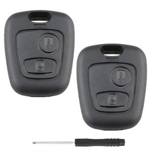 Alppihym 2-Pack de 2 clés de Voiture Compatible Peugeot 107 206 207 406 407 306 307 806 et Compatible Citroën C1 C2 C3 C4 C5 C6 - Porte-clés sans électronique (sans embryons) (Alppihym, neuf)