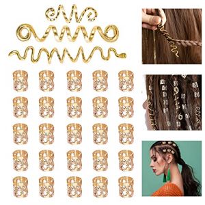 SIYINGSAERY Bbijoux Spirales pour Cheveux Style Poignets de Cheveux R&eacute;glable Bijoux Cheveux Tresse Africaine Bijoux Cheveux Tresse Dor&eacute; pour Tresses, Queues de Cheval, Longues M&egrave;ches (YINGSHUKEJI, neuf)
