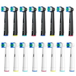 REDTRON T&ecirc;tes de brosses de rechange pour Oral B (16 pi&egrave;ces), t&ecirc;te de brosse de remplacement pour Precision Clean, t&ecirc;tes de brosses &agrave; dents &eacute;lectriques pour Pro1000 Pro3000 Pro5000 Pro7000 et plus (Homelink EU, neuf)