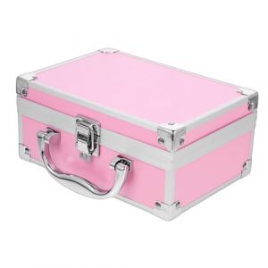 SAFIGLE Malette de Voyage Aluminium Bo&icirc;te &agrave; Outils et Cosm&eacute;tique Portable Rangement Pratique pour Maquillage et Accessoires Petit Mod&egrave;le Rose (Grand Di, neuf)