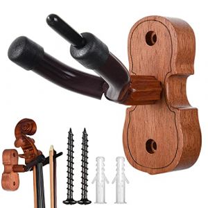 PW TOOLS Suspension Mural pour Violon, Crochets Guitare pour Mur, Support Support Violon en Bois d'acajou, pour Violoncelle Alto ukulélé Accessoires d'instruments à Cordes Violon (Kextai, neuf)