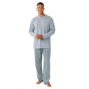 TRAMAS+ Ensemble Pyjama en Flanelle pour Homme avec T-Shirt à Manches Longues et Pantalon Long, 100% Coton et Flanelle Pyjama d'hiver pour Homme- XL, Joshua (TRAMAS+, neuf)