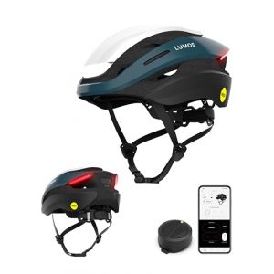 Lumos Ultra Casque Intelligent | Casque de vélo | Feux LED Avant et arrière | Clignotants | Feux arrière | Connexion Bluetooth | Adulte : Hommes, Femmes (Bleu, Taille : M-L) (Lumos Helmet, neuf)
